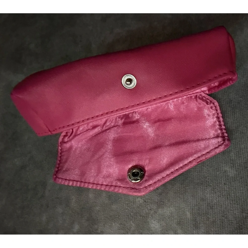 Pink Snap Closure Makeup Bag / Cosmetic Pouch Case Organizer